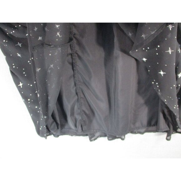Cider Womens Starry Night Dress 1XL Black Sheer Short Sleeve Empire Waist - Picture 13 of 14